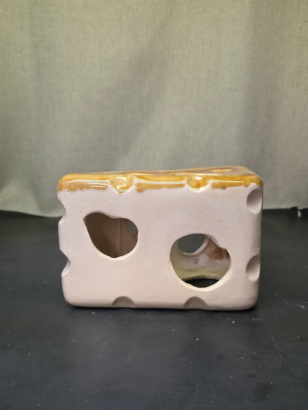 Vtg HAMster 'n Cheese Ceramic Swiss Cheese Wedge Kitsch Decor 1991